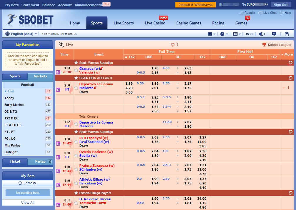 Giao Diện Hệ Thống SBOBET - SBOBET.COM